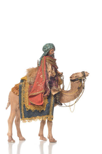 Holyart Re Magio Bianco A Cavallo 12 Cm Fontanini - Statuina Dipinta A Mano Per Presepe
