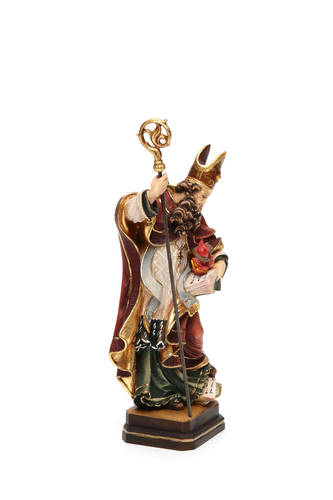 Saint Augustine with heart in coloured wood of Valgardena | online ...