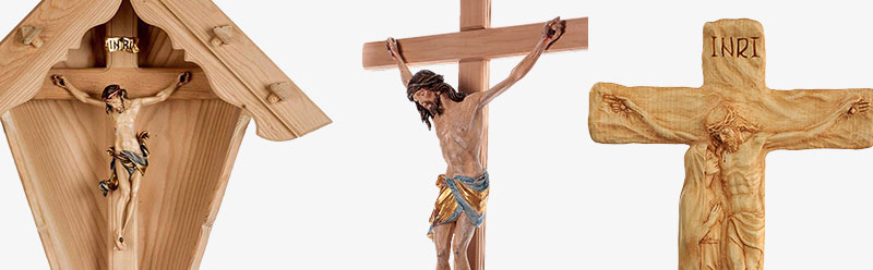 Kruzifixe und Kreuze aus Holz