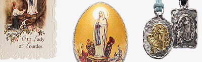 Lourdes-Heiligenbildchen und Geschenkideen