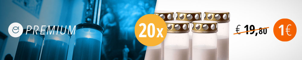 20 świec wotywnych za 1 €, tylko z Premium.