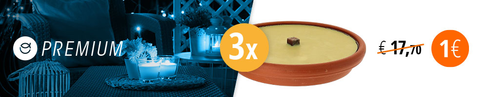 3 antorchas de citronela por 1 €, solo con Premium