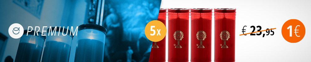  5 cirios para el Sant&iacute;simo a 1 &euro;, solo con Premium