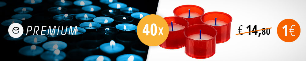 40 velas votivas por 1€, só com Premium