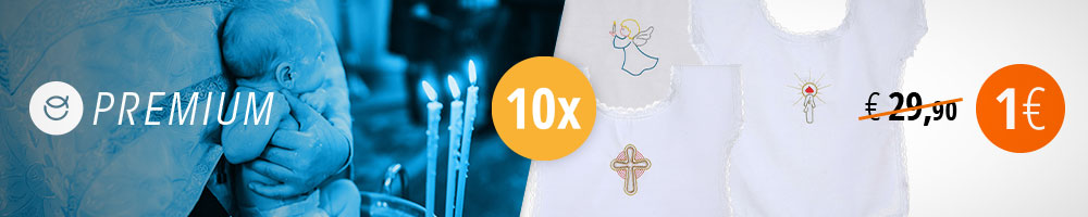 10 camicini battesimo a 1&euro;, solo con Premium