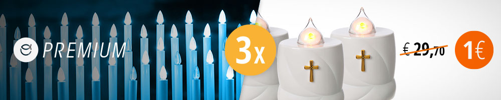 3 veilleuses votives électriques à 1€, uniquement avec Premium