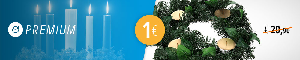 Advent wreath for €1, only with Premium