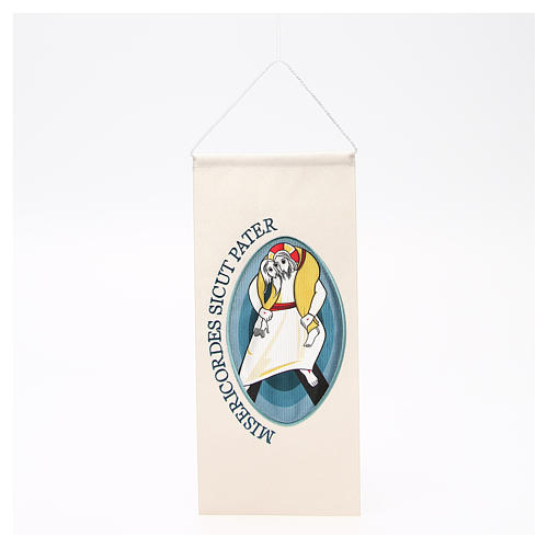 STOCK Banner Logo of Jubilee of Mercy, applied embroidery 18x40cm 1