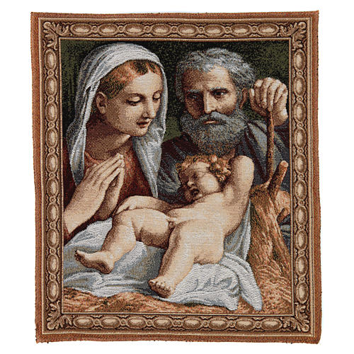Wandteppich Heilige Familie nach Carracci 41x34 cm 1