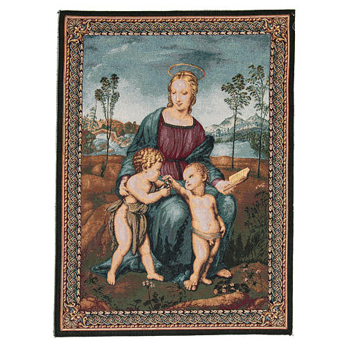 Tapisserie La Vierge au chardonneret de Raphaël 65x50 cm 1