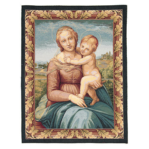 Tapiz con imagen de la Virgen de Cowper Raffaello Sanzio 65 x 50 cm 1