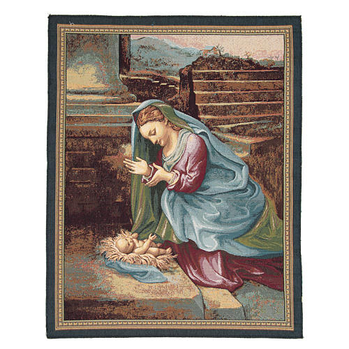 Tapisserie La Vierge adorant l'Enfant Jésus Correggio 65x50 cm 1