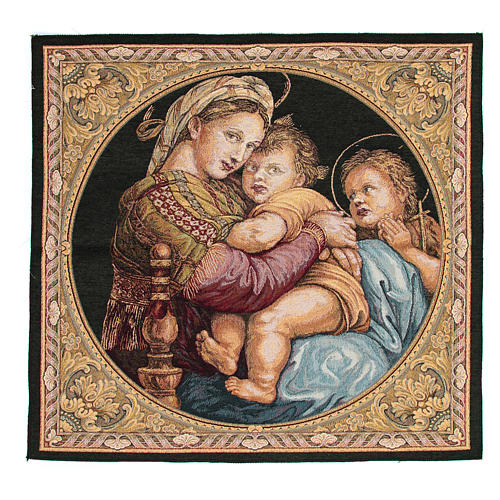 Madonna della Seggiola by Raphael tapestry 65x50cm 1