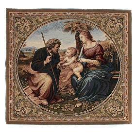 Tapisserie inspirée de La Sainte Famille au palmier de Raphaël 65x65 cm