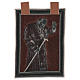 Saint John Paul II with stick tapestry with frames and hooks 50x40 cm s3