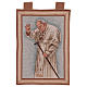Tapiz Papa Juan Pablo II con bastón marco ganchos 50x40 cm s1