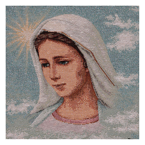 Our Lady of Medjugorje and landscape tapestry 16x12" 2