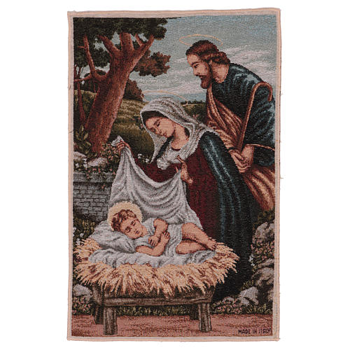 Wandteppich Heilige Familie mit Krippe 40x30 cm 1