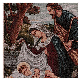 Holy Family with manger tapestry 16x12"