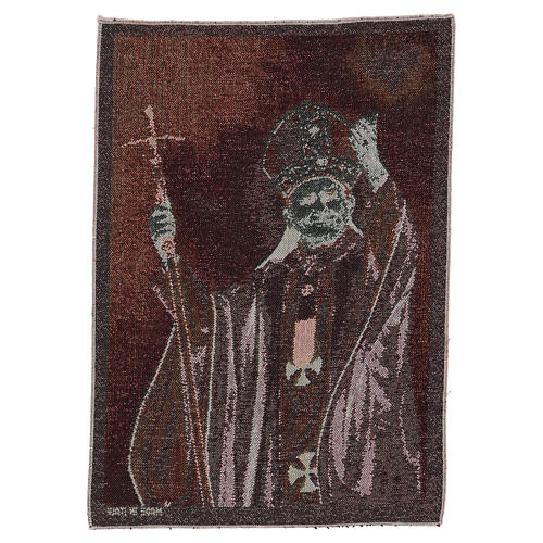 Pope John Paul II with crosier tapestry 40x30 cm 3