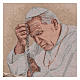 Tapisserie Pape Jean-Paul II avec chapelet 40x30 cm s2