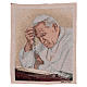 Pope John Paul II with rosary tapestry 16x12" s1