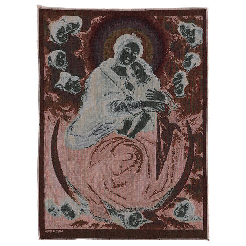 Wandteppich Maria mit dem Kinde nach Salvi 55x40 cm 3