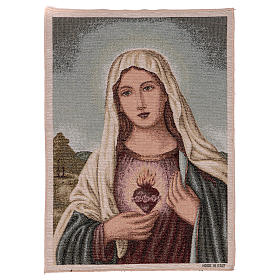 Holy Heart of Mary with landscape tapestry 19.5x16"