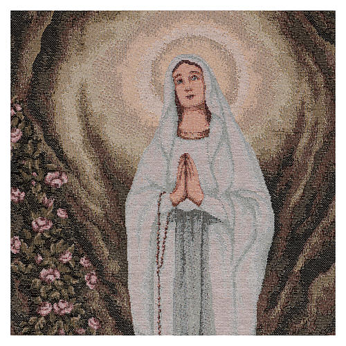 Wandteppich Gottesmutter von Lourdes in derGrotte 60x40cm 2