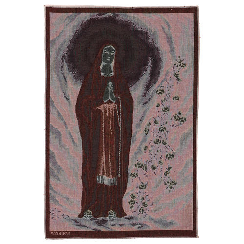 Wandteppich Gottesmutter von Lourdes in derGrotte 60x40cm 3