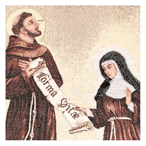 Wandteppich Hl. Franz und Klara von Assisi 50x40cm 2