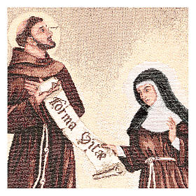 The Gift of the Rule of Saint Francis and Saint Clare tapestry 50x40 cm