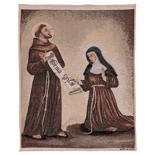 The Gift of the Rule of Saint Francis and Saint Clare tapestry 50x40 cm 1