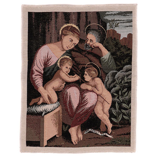 Holy Family with infant St John the Baptist tapestry 19x15" 1