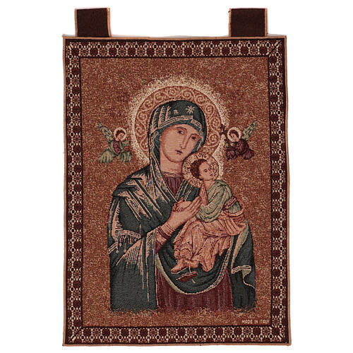 Tapiz Virgen del Perpetuo Socorro marco ganchos 50x40 cm 1