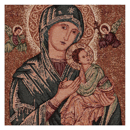 Tapiz Virgen del Perpetuo Socorro marco ganchos 50x40 cm 2