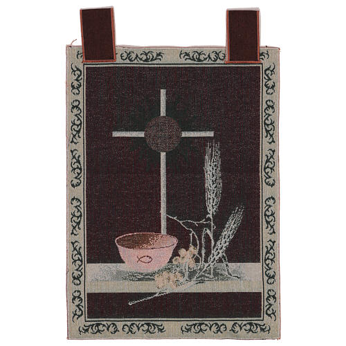 Symbos of the Eucharist tapestry wall tapestry with loops 21x15" 3