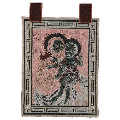 Saint Joseph with lily tapestry with frame and hooks 50x40 cm 3