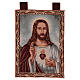 The Sacred Heart of Jesus with landscape tapestry with frame and hooks 50x40 cm s1