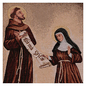 Gift of the Rule of Saint Francis and Saint Clare with frame and hooks 50x40 cm