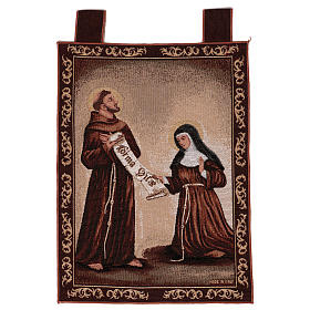 Gobelin Dar Reguły Święty Franciszek i Święta Klara rama uszy 50x40 cm