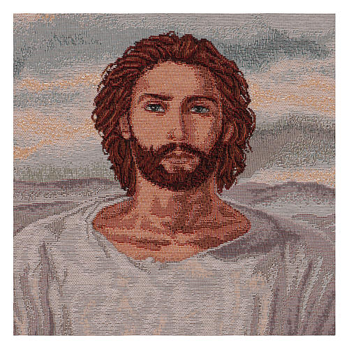 Eucharist Jesus with chalice tapestry with frame and hooks 50x40 cm 2