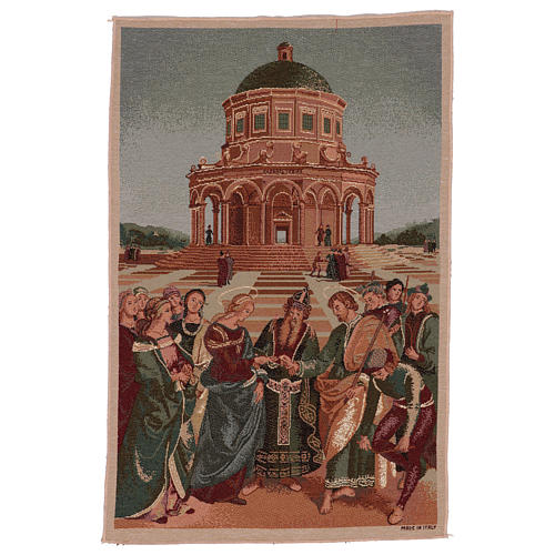 Marriage of the Virgin Mary and St Joseph tapestry 23.4x15" 1