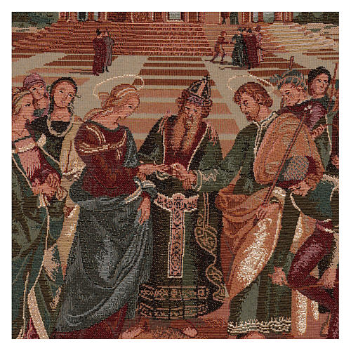Marriage of the Virgin Mary and St Joseph tapestry 23.4x15" 2