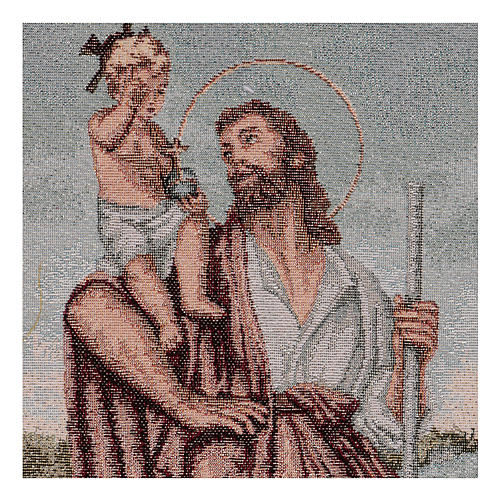 Saint Christopher tapestry 24.5x12" 2