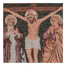 Wandteppich Christus am Kreuz, Maria und Johannes 40x30 cm