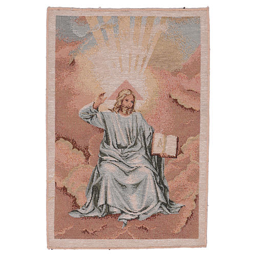 Christ with book tapestry 16x11" 1