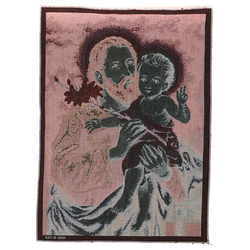 Saint Joseph with lily tapestry 50x40 cm 3
