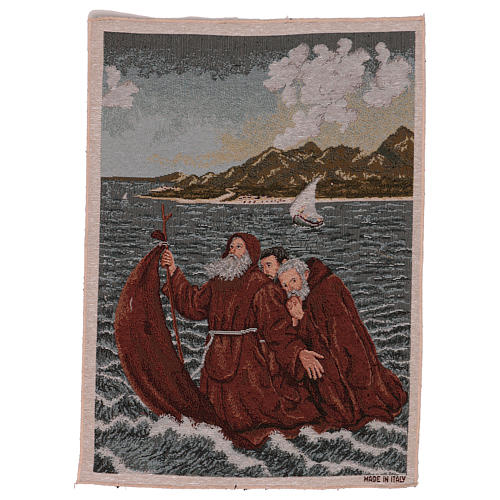 Wandteppich Heiliger Franz von Paola über das Meer wandelnd 50x40 cm 1