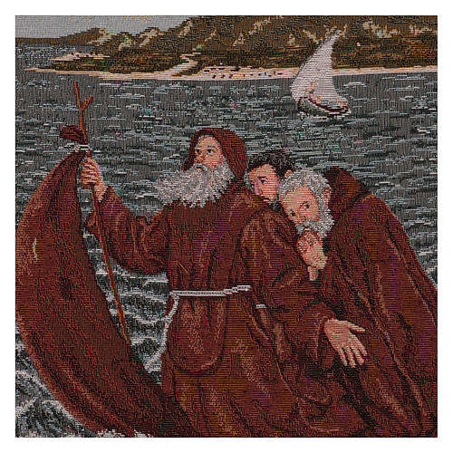 Wandteppich Heiliger Franz von Paola über das Meer wandelnd 50x40 cm 2